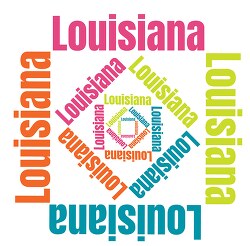 Louisiana text design logo