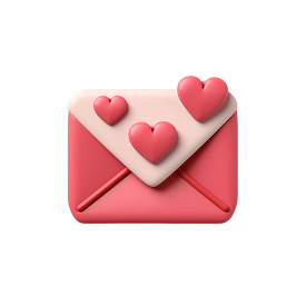 Love Letter Icon 3d clay