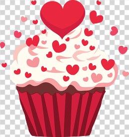 love themed cupcake graphic with white frosting and red heart sp