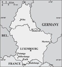 Luxembourg country map gray color