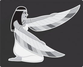 maat egyptian goddess gray color clipart