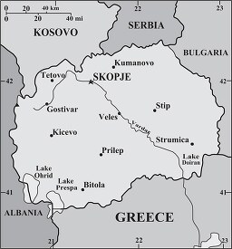 Macedonia country map gray color