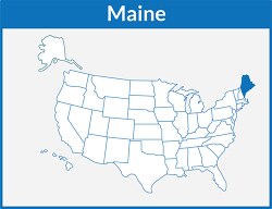 maine map square color outline clipart