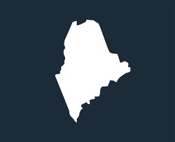maine state map silhouette style clipart