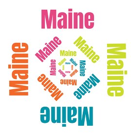 Maine text design logo
