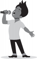 male singing into microphone entertainment gray color clipart