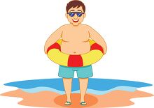 man enjoying on beach summer clipart