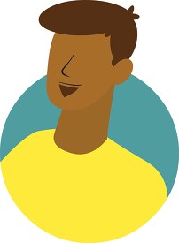 man in a yellow shirt is smiling clip art