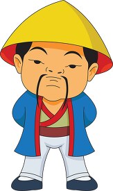 man in treditional costume standing ancient china clipart