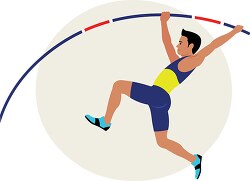 man performing a pole vault sports clipart