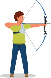 man pulling back archery bow clipart