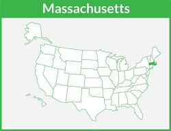 massachusetts map square color outline clipart