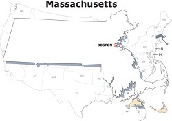 Massachusetts usa state black outline clipart
