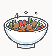 meat stew in a white bowl icon