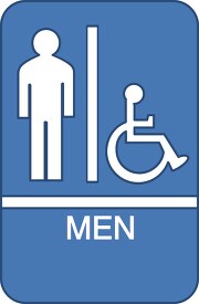 men and wheelchair access to rest room