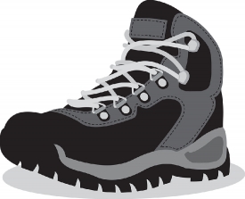 mens brown hiking shoes gray color clipart