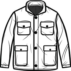 mens winter jacket black outline