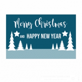 merry christmas happy new year animation with white trees