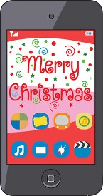 merry christmas message on phone clipart 2