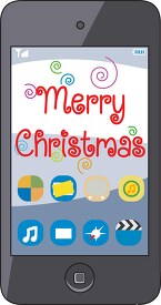 merry christmas message on phone clipart
