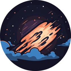 meteor travelin g in the atmosphere clip art