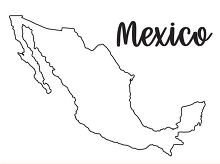 mexico country map black outline