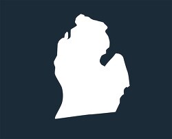 michigan state map silhouette style clipart