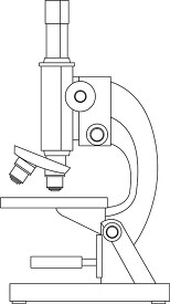 microscope black white outline clipart