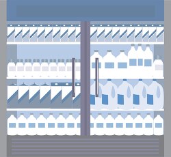 milk in the refrigerator at grocery store clip art