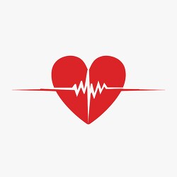 minimalist heart design with a stylized cardiac rhythm signifyin