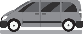 minivan with rear seats used to transport passengers gray color 