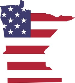 minnesota map with american flag overlay