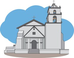 mission san buenaventura founded in 1782 clipart