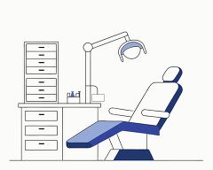 clean and simple vector design of a dentist chair