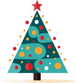 modern style christmas tree with decorations clip art