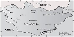 Mongolia country map gray color