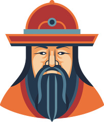 Mongolian leader with a traditional hat