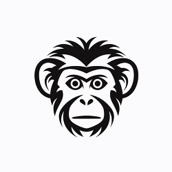 monkey face black outline clip art