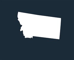 montana state map silhouette style clipart
