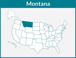 montana us map square color outline clipart