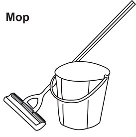 mop and bucket black outline