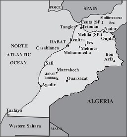 Morocco country map gray color