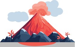 moten rock flows down a volcano erupting on an island