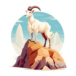 mountain goat standing steep cliffs with rocky slope