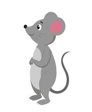 mouse standing upright with a happy expression