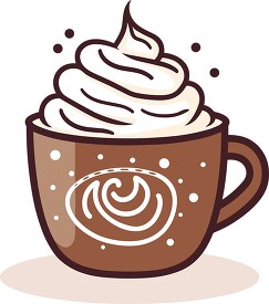 mug with hot chocolate topped with whipped cream 10