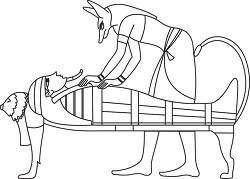 mummification process of the egyptians black outline clipart