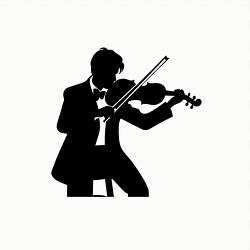 musical expression shown in a violinists silhouette