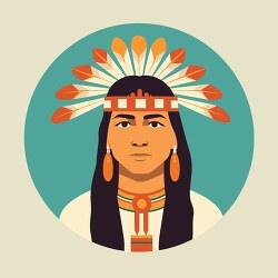 Native American woman with headdress