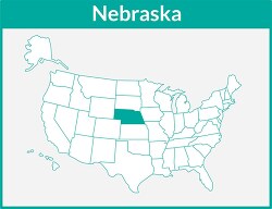 nebraska map square color outline clipart